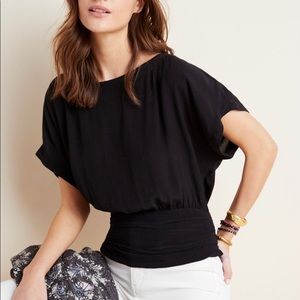 Mauve Anthropology fitted black shirt sz 14